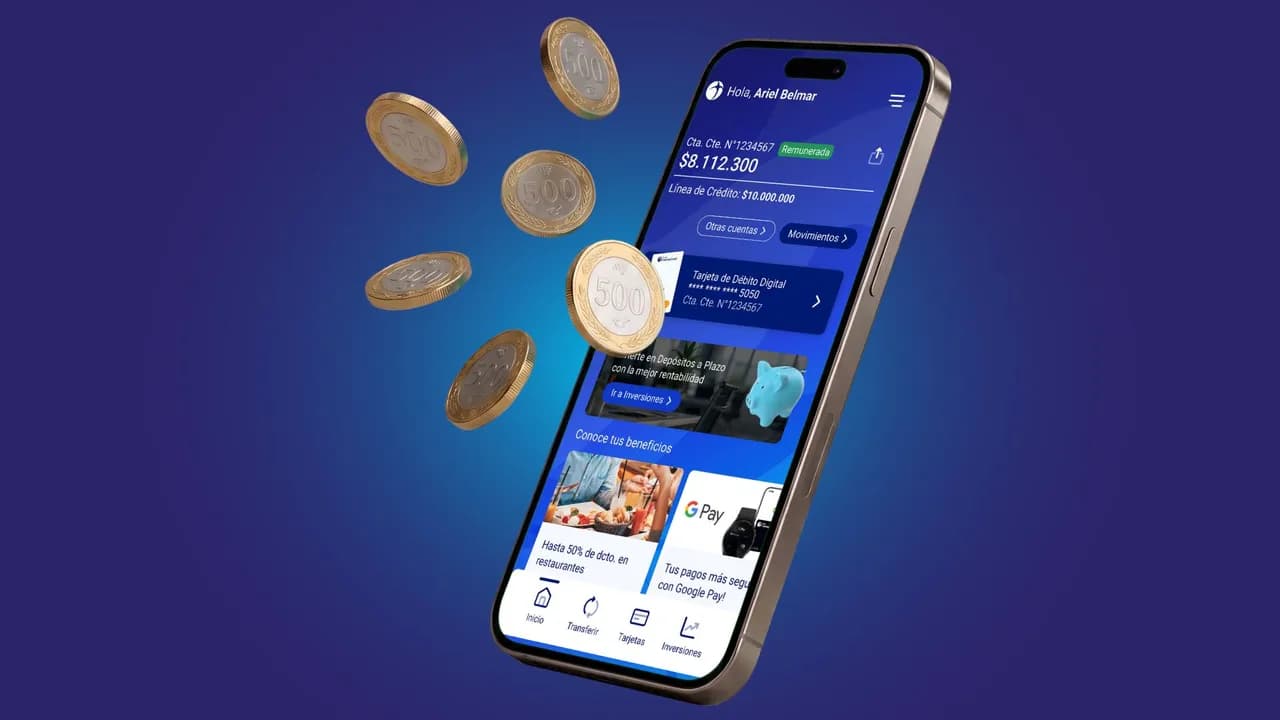 Smartphone con monedas